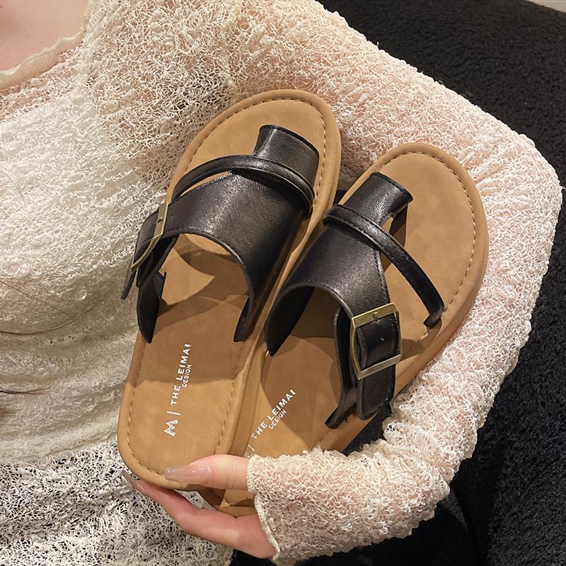 Fashion Shoes Woman 2025 Female Slippers Rubber Flip Flops New Hawaiian Beach Flat Summer Retro Scandals Slides Rubber Slippers Shoes Wo