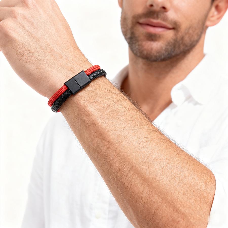 Noter Fashion Men Bracelet 3 Colors Available Bilayer Wrap Braclet Openable Buckle Leisure Versatile Accessories Pulseria Homme