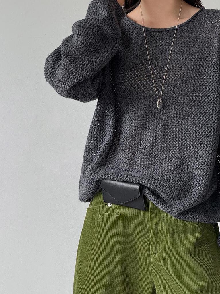 Autumn Korean Fluffy Women's Sweater - Soft, Loose, Round Neck Knit in Lazy Fashion Style