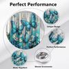 Blue And Green Butterfly Shower Curtain, Retro Colorful Fun Floral Aesthetic Shower Curtain Set Washable Waterproof Fabric