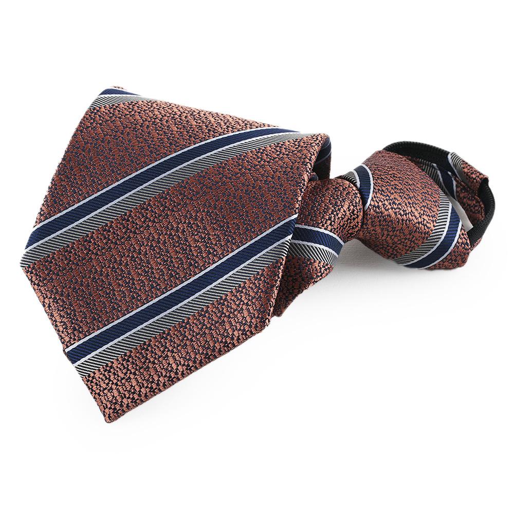 Lazy Tie Men'S Business Dress Wedding Shirt Zipper Knot-Free Navy Blue Burgundy Easily Pulled Men