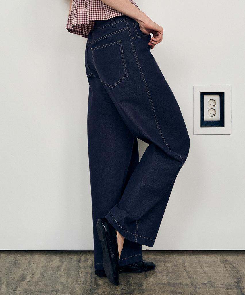 Laneonkyulleoseu Denim-Like Wide Pants_Navy