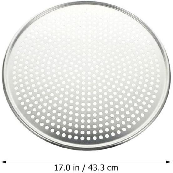 HANABASS Pizza Pan with Holes 16 Inch Stainless Steel Mesh Tray Screen Baking Pan Nonstick Round Crisper Tray Bakeware for Oven Homemade Pizza