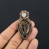 Montana Agate & Rainbow Moonstone Pendant, 999 Copper Wire Wrapped Handmade Brand New Jewelry, Gift For Him Gemstone Pendant For Women