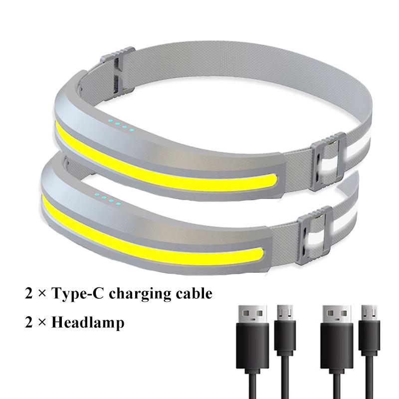 COB Tragbare Stirnlampe Rot und Weiß Doppelte Lichtquellen Lampe Arbeit LED Stirnlampe Outdoor Camping Angeln Laufen Scheinwerfer Lampe