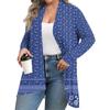 Women's Fall And Winter Fashion Casual Print Long Sleeve Mid-Length Cardigan Jacket