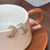 High-end new Chinese gold and silver color matching bamboo earrings, new popular models in the year, unique earrings for women