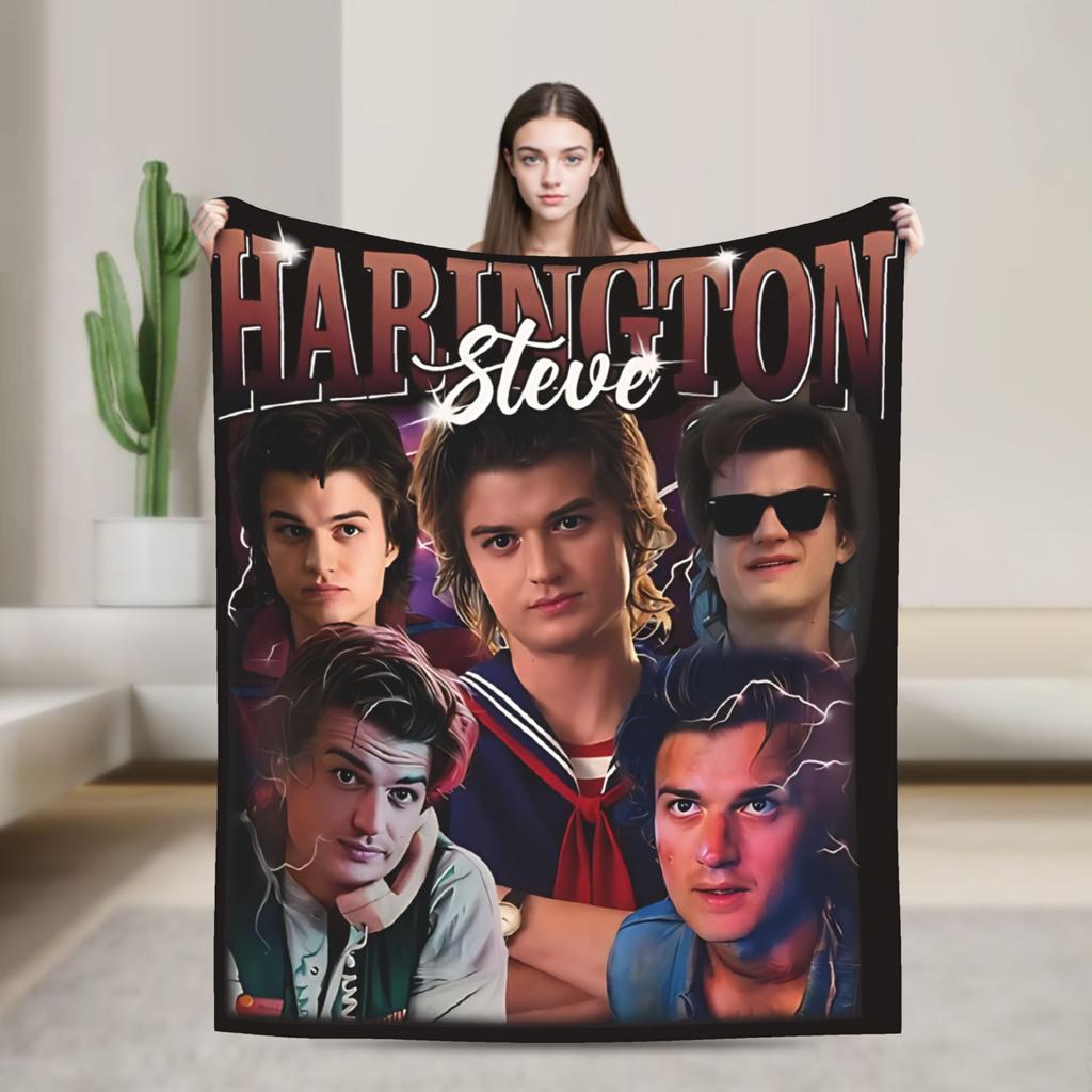 Steve Harrington Tv Series Blankets Warm Soft Funny Plush Throw Blanket For Chair Travel Office Flannel Bedspread Bed Cover