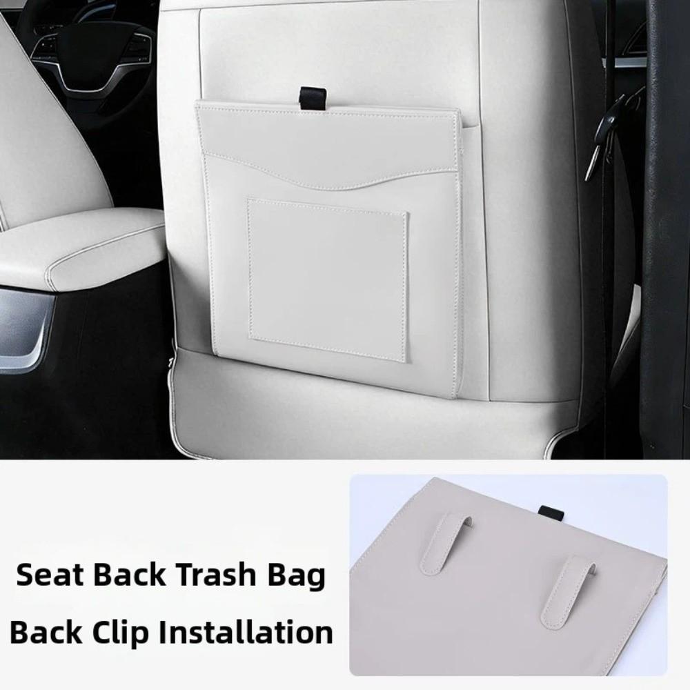 Storage Pocket Magnetic Adsorption Storage Bag Seat Hanging Trash Can  Car Interior Supplies