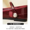 Fashion Japanned Leather Bowtie Flat Shoes Woman Round Toe Rhinestone Buckle Mary Janes Ballet Flats Women Soft Bottom Bow Moccasins