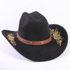 Beliebter europäischer und amerikanischer klassischer Wildleder Western Cowboyhut für Herren und Damen, großer Schirm, bestickt, Outdoor-Sonnenhut