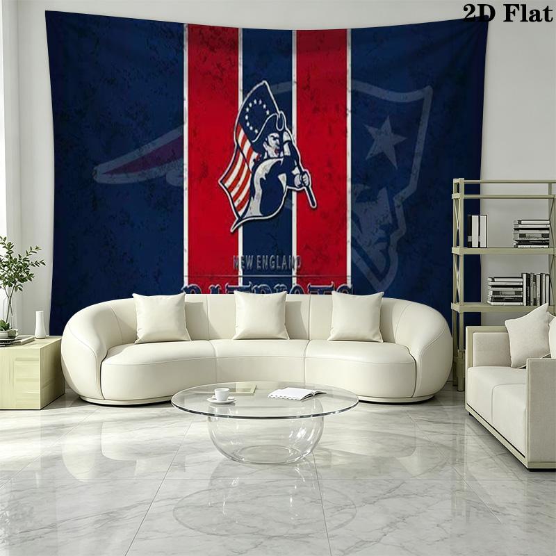 New England Patriots Wall Tapestry Aesthetic Wall Hanging Printed Fabric Blanket Decorative Tapestries for Bedroom Living Room Home Decor