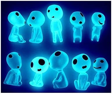 

Forest Spirit Kodama Figures, Luminous Colors, 10 Pieces (All Types/Blue)