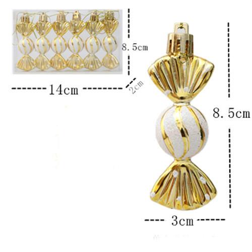 6pcs/box Candy Crutch Icicle Christmas Tree DIY Ornaments New Year Xmas Gifts Christmas Ball Decoration for Home Navidad