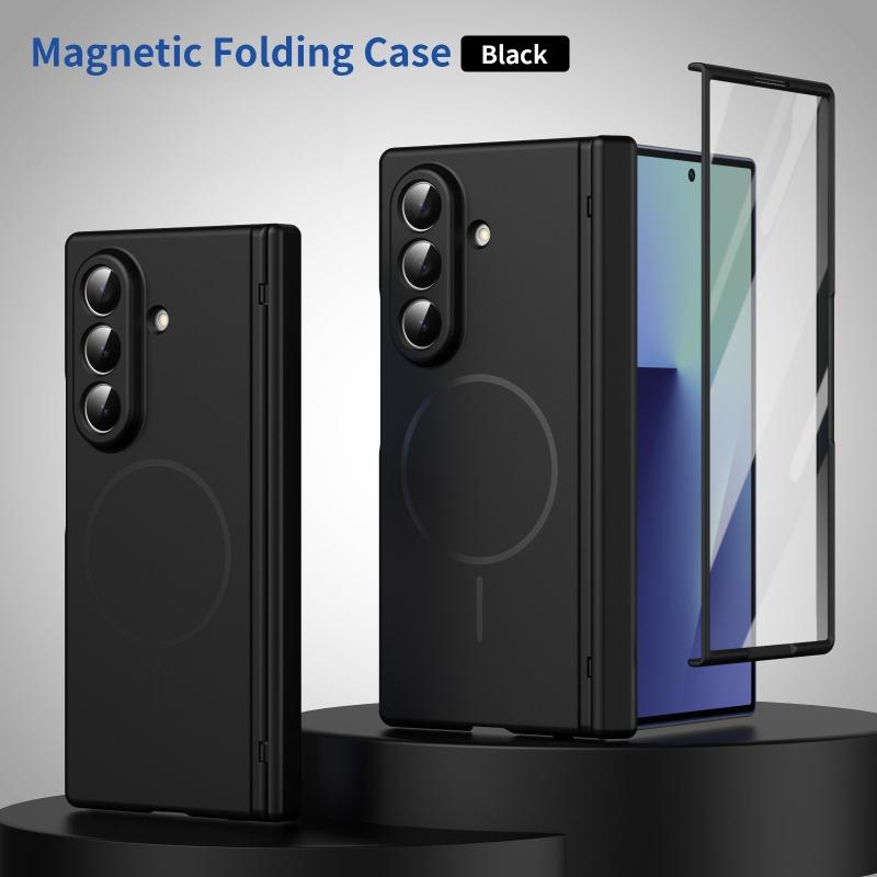 For Magsafe Magnetic Case For Samsung Galaxy Z Fold 8 Ultra 7 6 5 4 3 Z Flip 8 7 6 5 4 3 Hinge Protection With Screen Protector