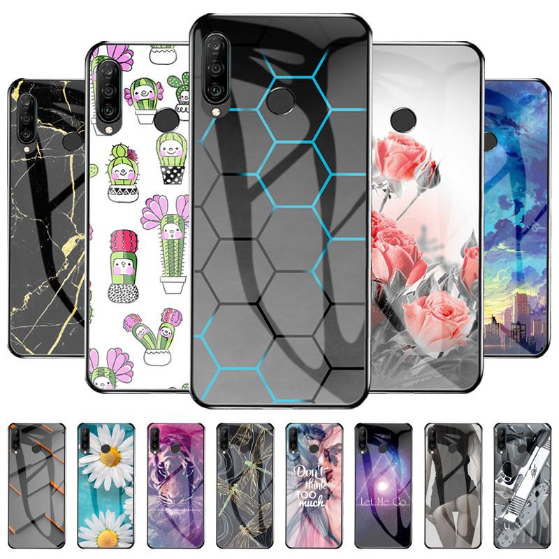 

Закаленное стекло Чехол для телефона для Huawei P40 Lite P30 P50 Pro P20 P Smart 2019 2021 Мультяшная обложка для Huawei Mate 20 40 Pro Y5 2018 Y6S Y7 Y9 Prime 2019