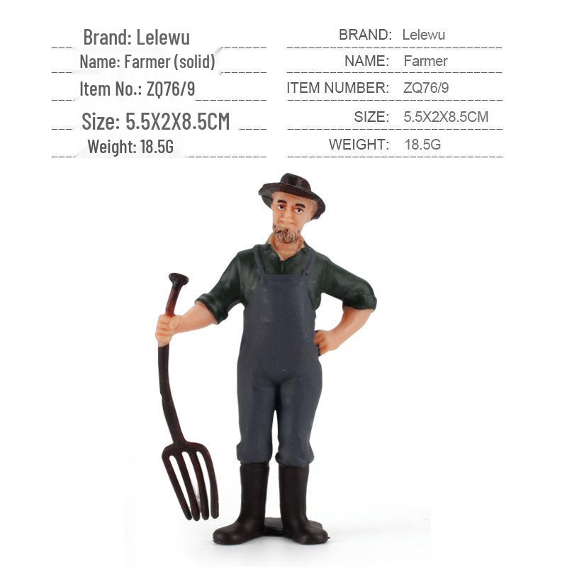 Cross-Border Farm Scene Worker Doll: Female Farmer with Shovel Ornament for Model Landscaping