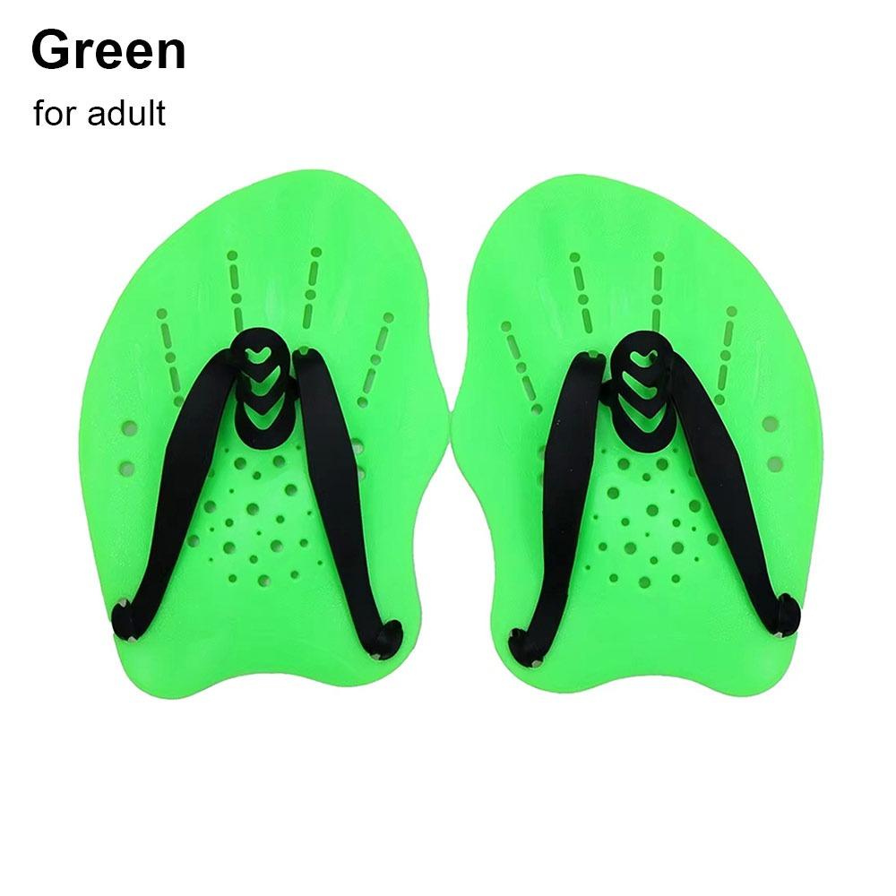 1Pair Freestyle Swim Paddles With Silicone Straps Kids/Adult Swimming Frog Paddle Adjustable Hands Fins Flippers