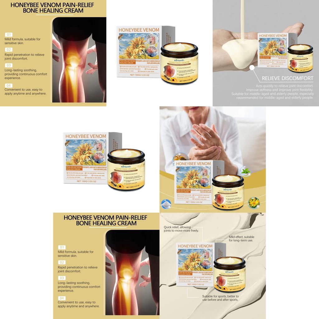 Ximonth Bee Venom Joint Care Cream Gentle Relief For Knee Discomfort And Daily Massage Therapy