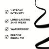 WProfessional Black Liquid Eyeliner Pen - Waterproof & Sweatproof Formula, 24H Wear, Quick-Dry, Fine Brush Tip for Precise Lines