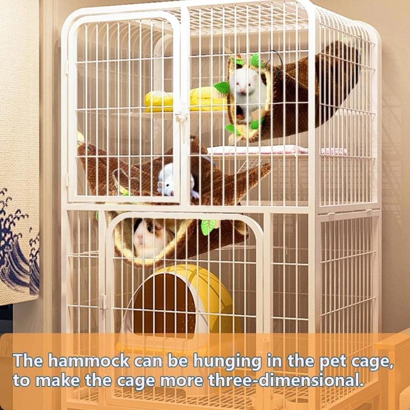 Small Animal Tunnel Hammock House Bunkbed Playtube Tunnel Toy Hamster Plush Tunnel Hideout Bedding Habitat for Chipmunk