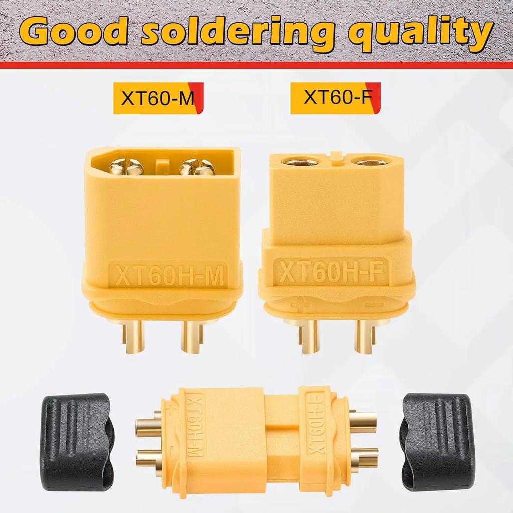 XT60 Upgrade 10 Pair XT60H Male Female Bullet Connectors with Sheath for RC Planes Car Lithium Battery
