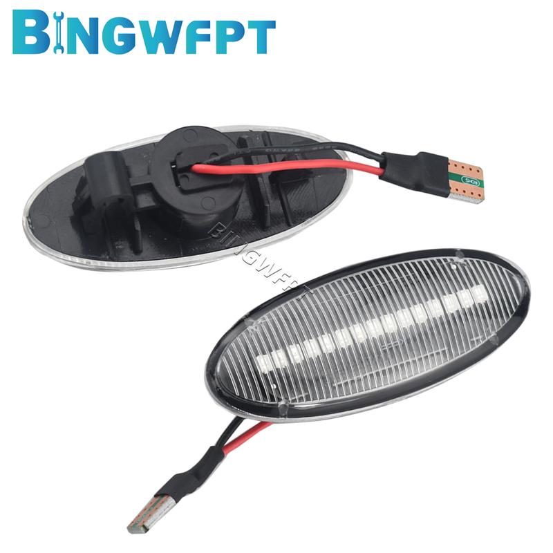 2PCS Dynamic LED Fender Side Marker Turn Signal Lights Amber For Nissan Qashqai Dualis Juke Micra March Micra Note X-Trail