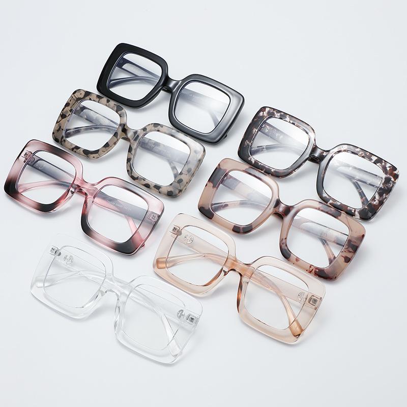 Tr2128 European And American Fashion Large Frame Tr90 Glasses Frame 2022 New Anti-Blue Light Plain Men'S And Women'S Street Shot Flat Glasses