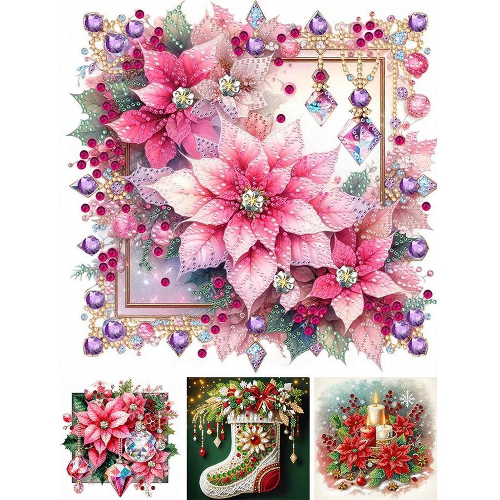 5D DIY Partial Special Shaped Drill Christmas Stocking Diamond Painting Kit Xmas Home Decor Crafts Mosaic Painting 30*30CM