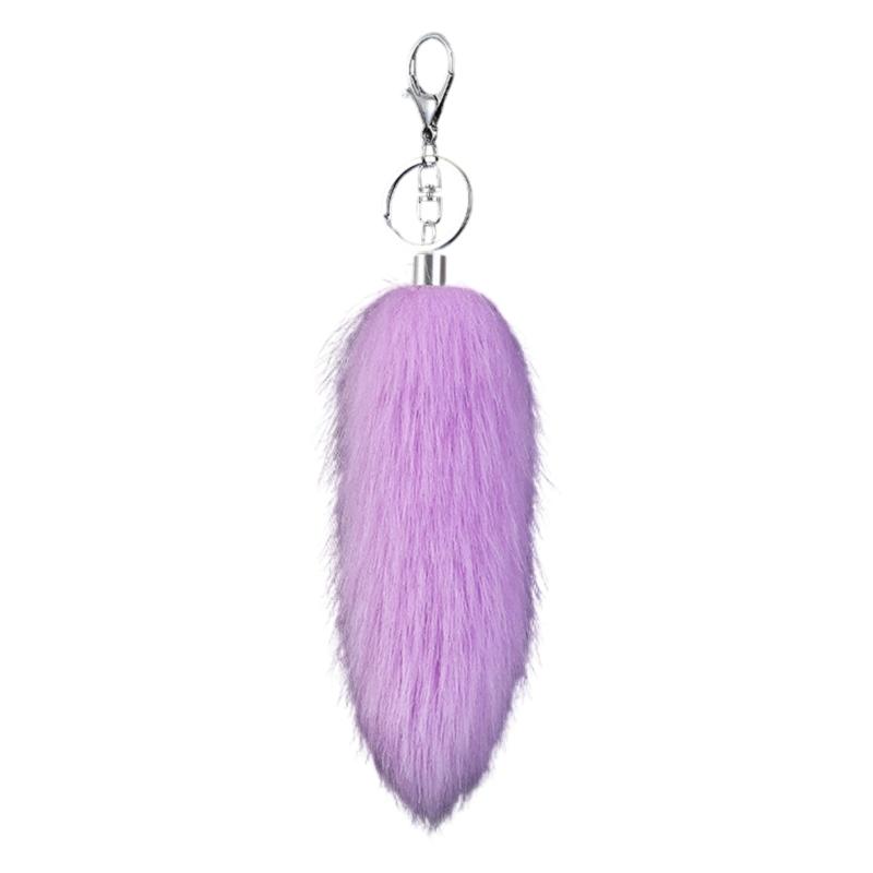 Stylish Artificial Animal Tail Keychain Soft Plush Key Ring Versatile Bag Decoration Youth Fashion Accessory for Purse