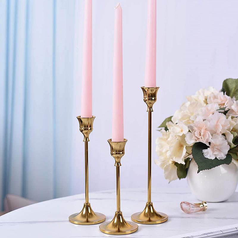 European Style Metal Candle Holders Simple Golden Wedding Decoration Bar Party Living Room Decor Home Decor Candlestick