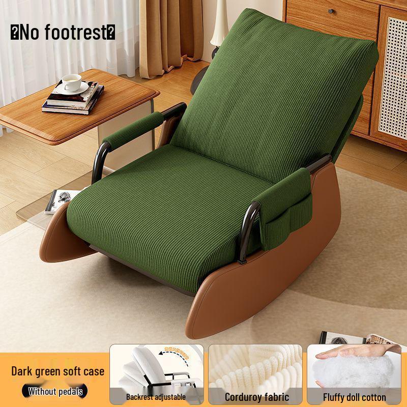 Nordic Rocking Recliner: Comfortable Single Lounge Chair for Living Room, Bedroom, Patio, or Balcony.