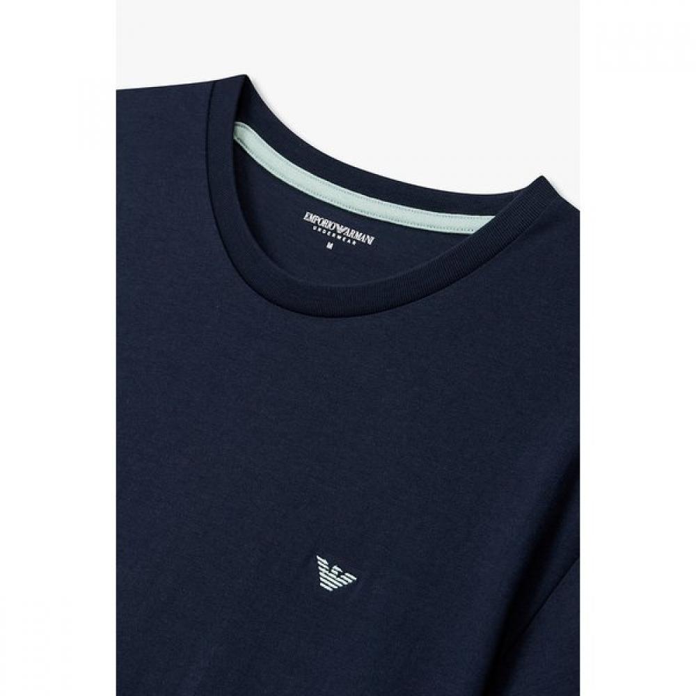 Emporio Armani Men S ShorT Sleeve Lounge T ShirT Eagle Embroidered 0815334001