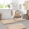 Three-Piece Solid Color Bathroom Mat Set - Absorbent, Coral Fleece, Stain-Resistant Toilet Floor Mats