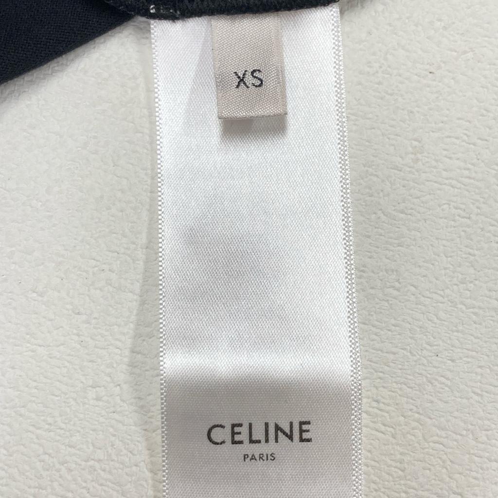 CELINE Black 2X872671Q.38AW Triomphe T-shirt tops XS Black WhiteUsed