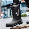 Smash-proof and Stab-proof Labor Protection Rain Shoes Medium Tube Men-large Size Rain Boots Steel Head Steel Sole Safety Labor Protection Water Shoes