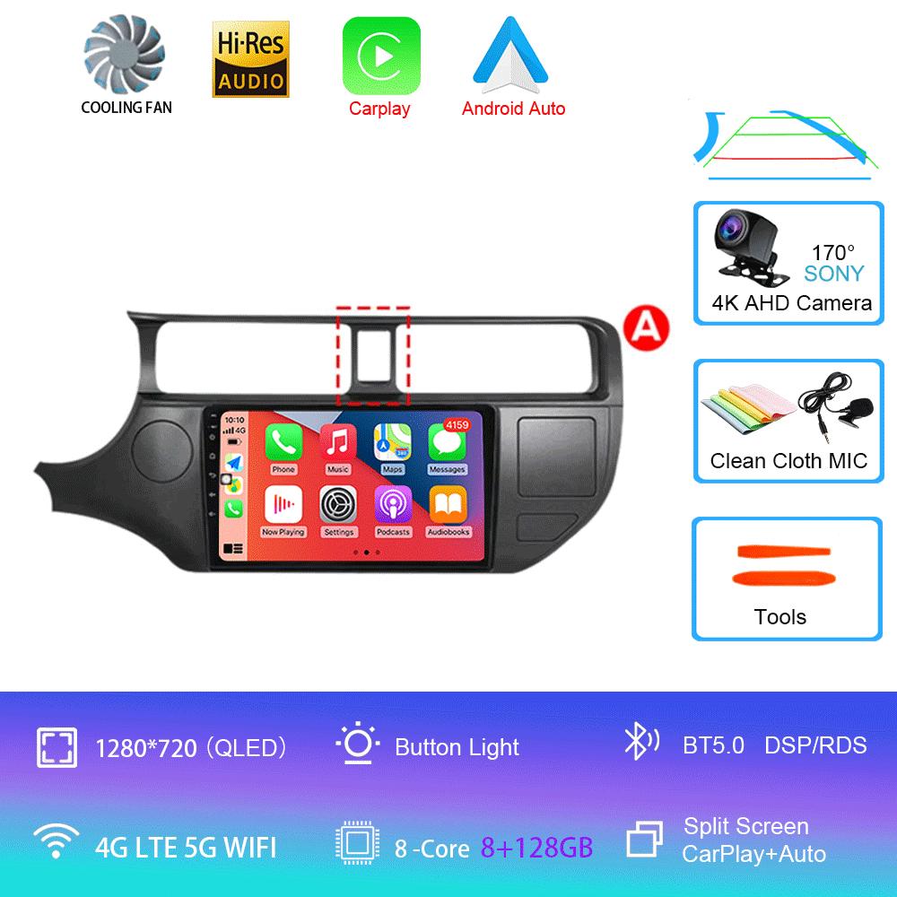 For Kia RIO 4 K3 2011-2017 2K QLED Android 14 Car Radio Multimedia Player 2 Din GPS Navigation stereo DVD Head Unit
