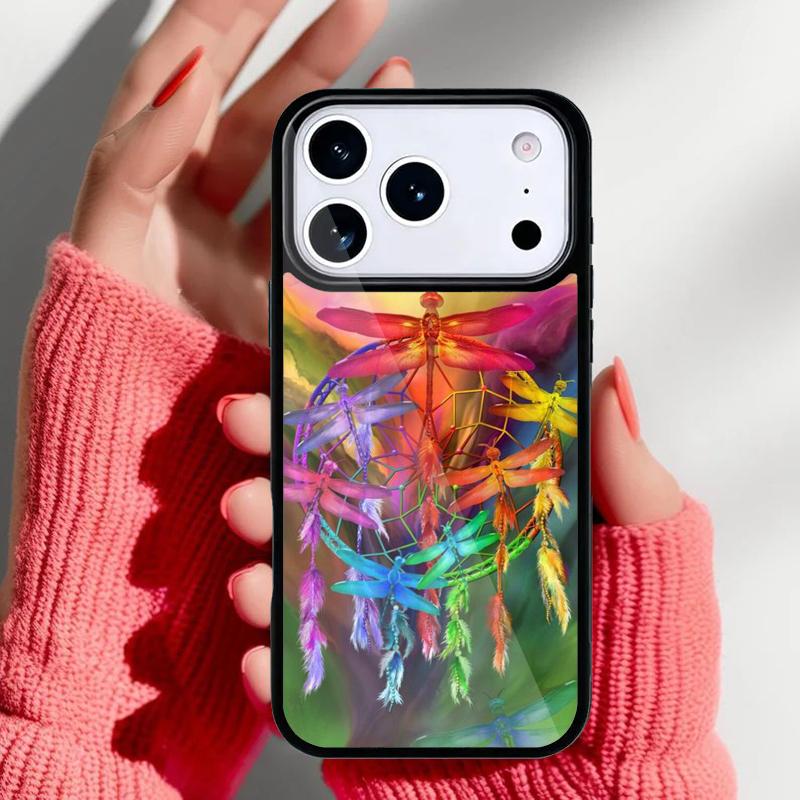 Dragonfly Insect Pattern Phone Case for iPhone 17 16 15 14 13 Pro Max Back Cover for 12 11 Pro Coque