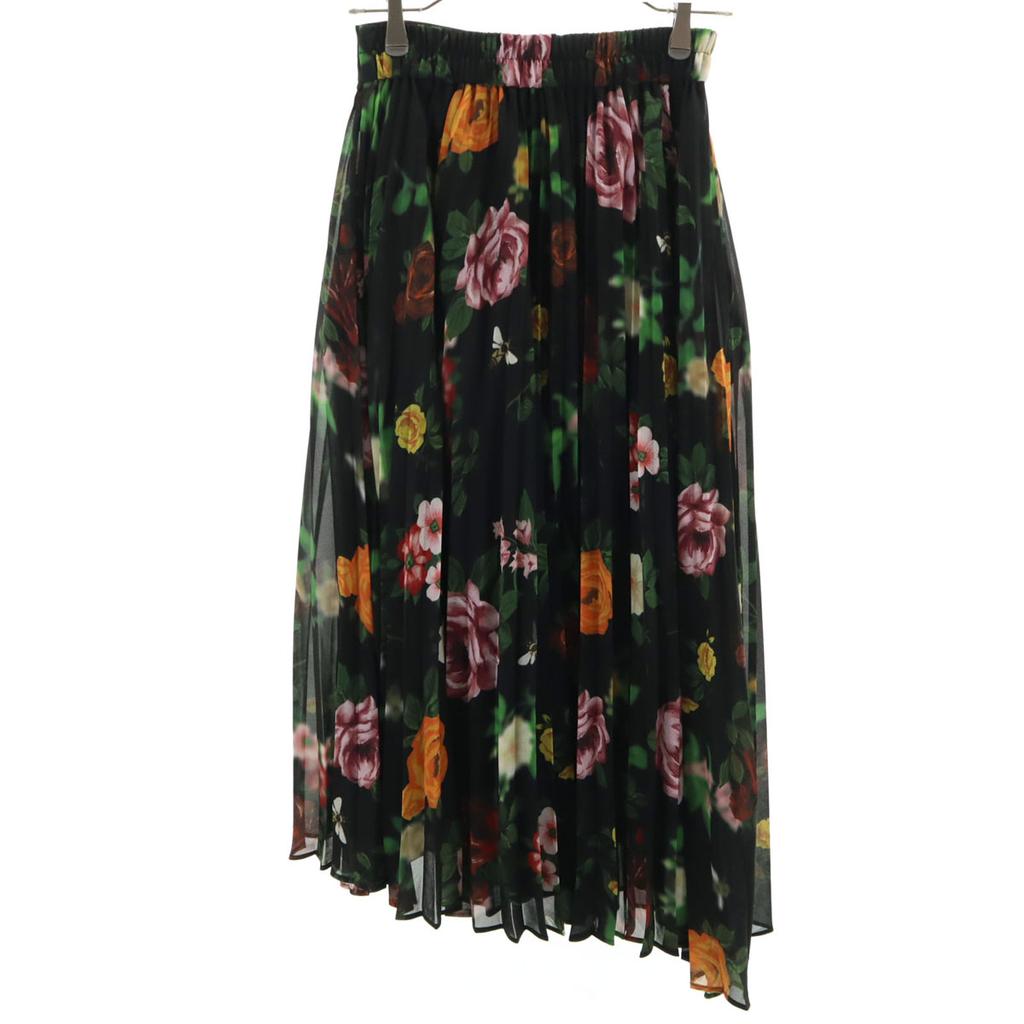 AMERI UNDRESSED Floral Long length Siwon Pleated skirt Black Women Used