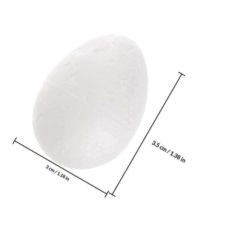 60Pcs Easter White Foam Eggs DIY Craft Foam Smooth Surface Perfect for Painting Decorating Holiday Projects Egg
