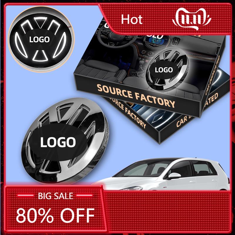 For VOLKSWAGEN VW 2026 New VW 11cm 5D Logo Light LED Rear Badge Light Front Grille For VW Bora Golf Jetta POLO MAGOTAN Passat Lo