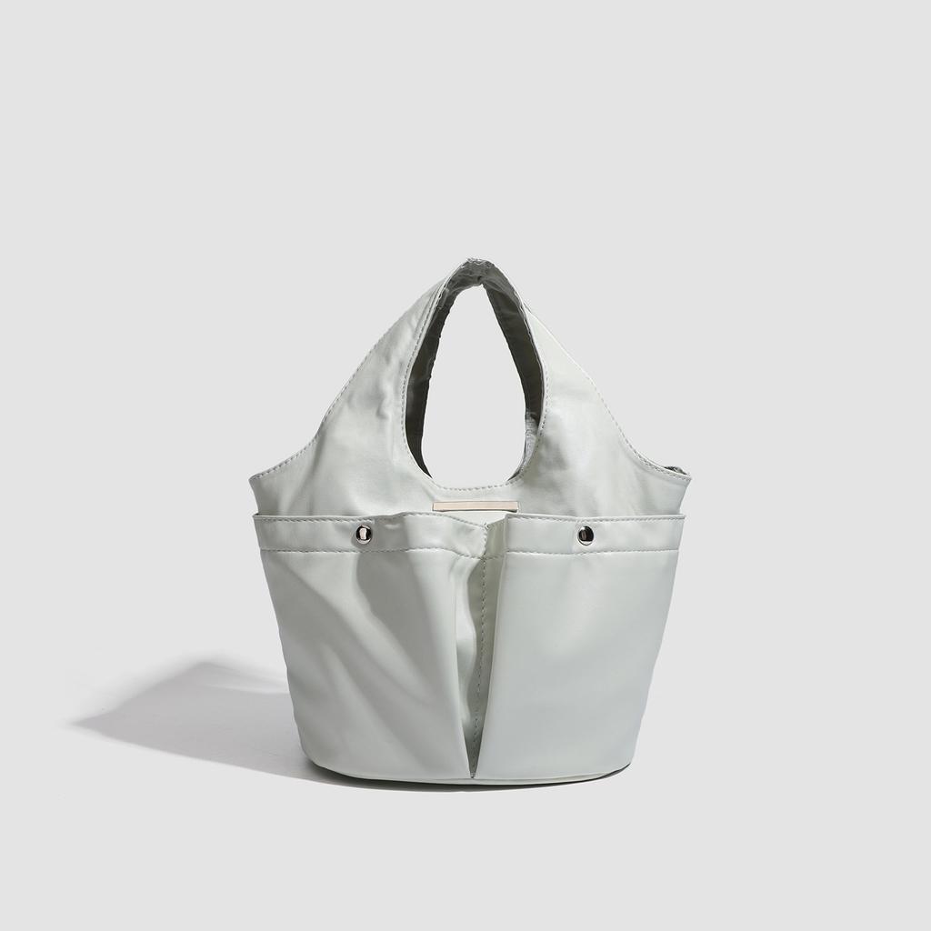 Textured Single Shoulder Underarm Bag Women'S Pleated Double Pocket Bag Handbag Large Capacity Commuter Tote Bag