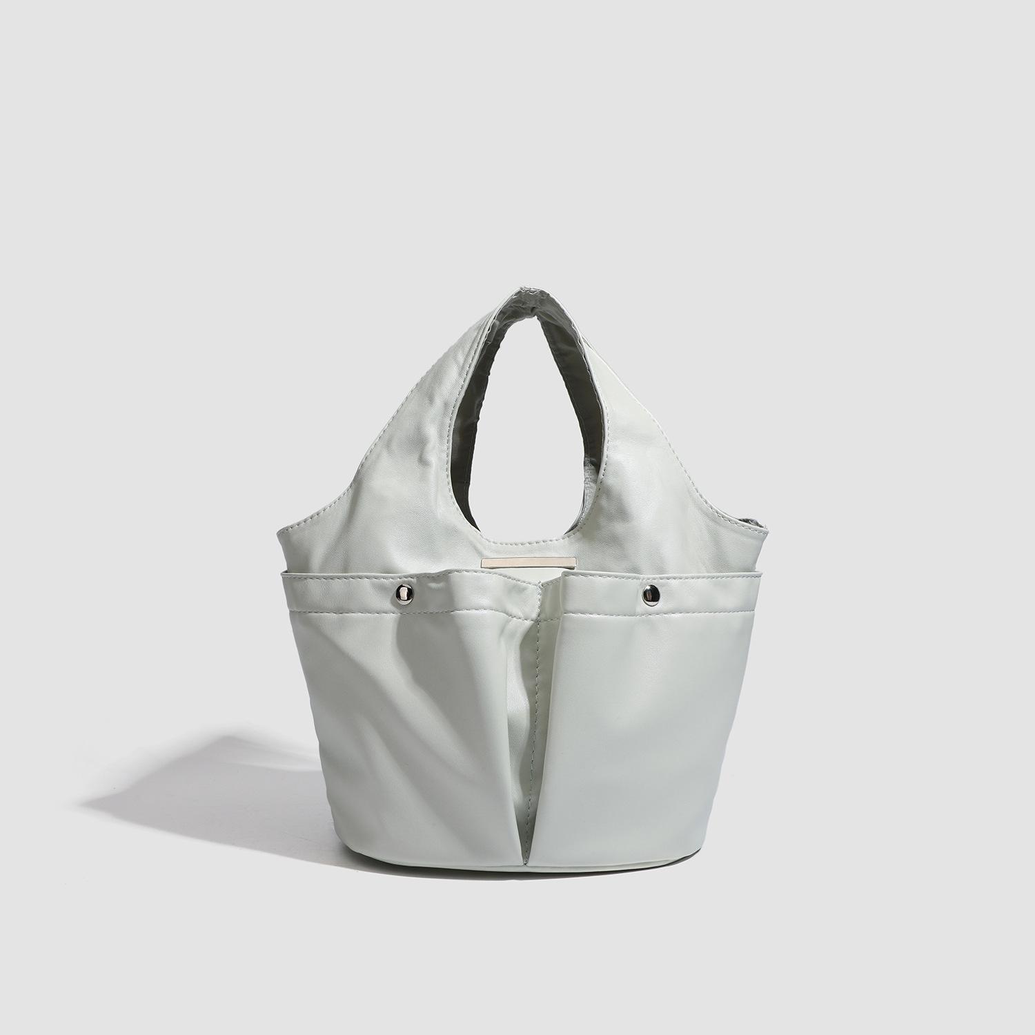 Textured Single Shoulder Underarm Bag Women S Pleated Double Pocket Bag Handbag Large Capacity Commuter Tote Bag