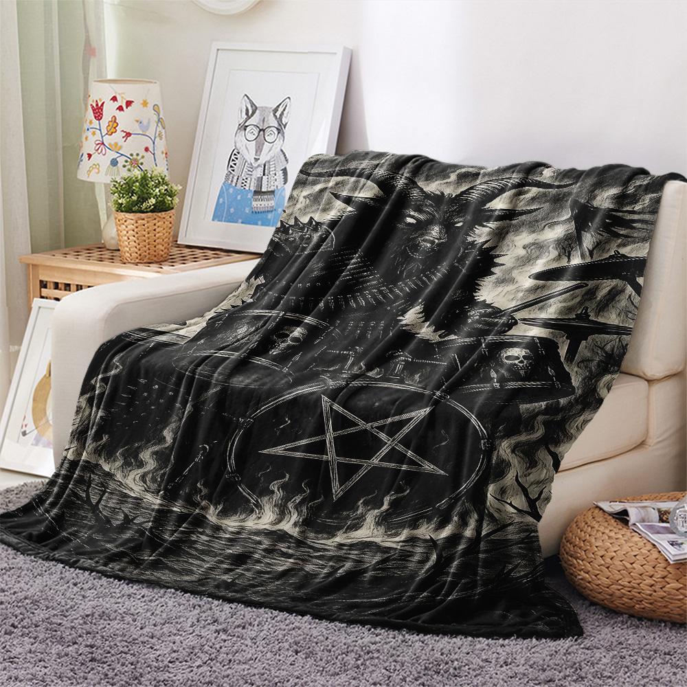 1PC Religion Print FlAannel Blanket, High quality Comfortable for All Seasons, Home Decor, Warmth and Comfort