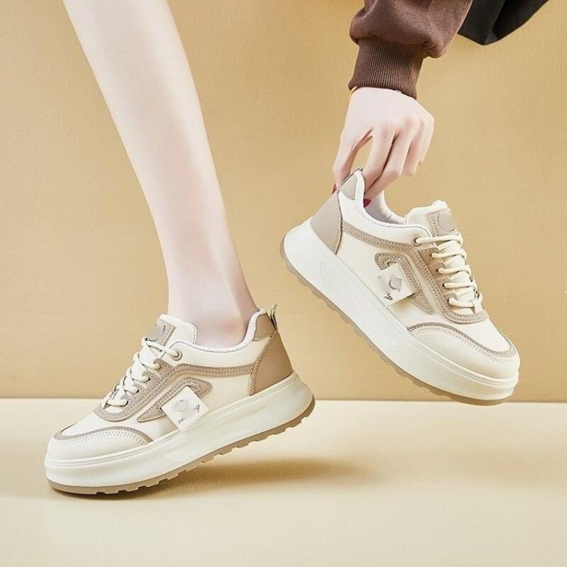 Fashion thick baseplate shoes women's autumn new versatile fashion little white shoes show feet small muffin casual sports shoes