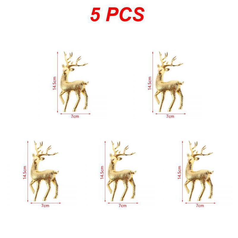 1/3/5PCS Artificial Simulation Christmas Sika Deer Reindeer Fairy Tale Garden Props Animal Statue Home Elk Shop Display Cabinet