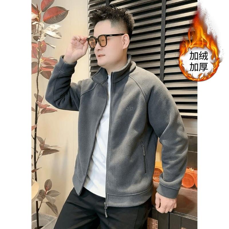 

Double-sided Polar Fleece for Men High-end Fashion Sports Thickened Cardigan Simple Casual Stand-collar Jacket L