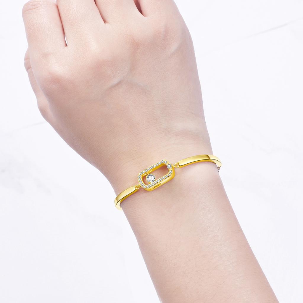 Classic Authentic Original Diamond Bracelets Pure Copper Metal Trendy Fashion Charm Bead Components Luxury Brand High Quality Fine Jewelry