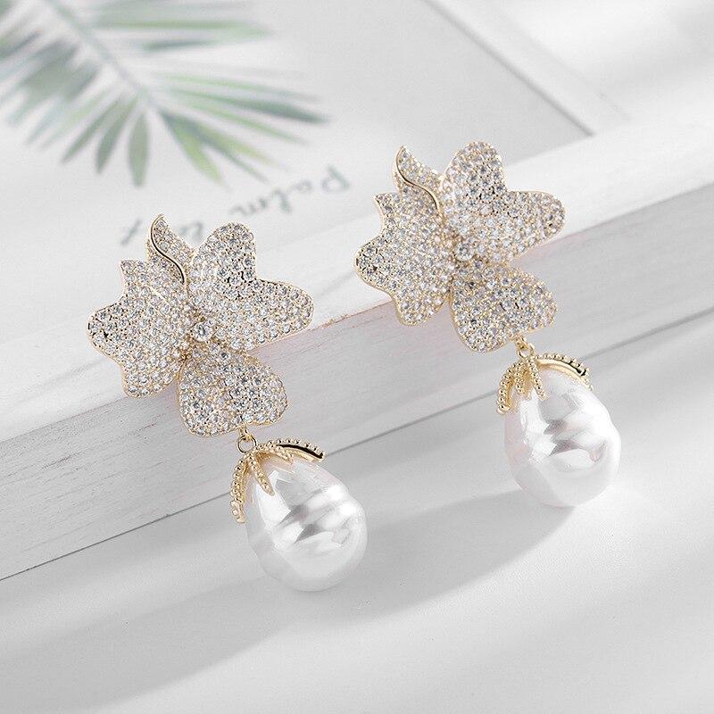 Exaggerated Earrings For Women XUYE Fashion Temperament Wedding Party Earings 2022 New Luxury Baroque Pearl Dangle Jewelry