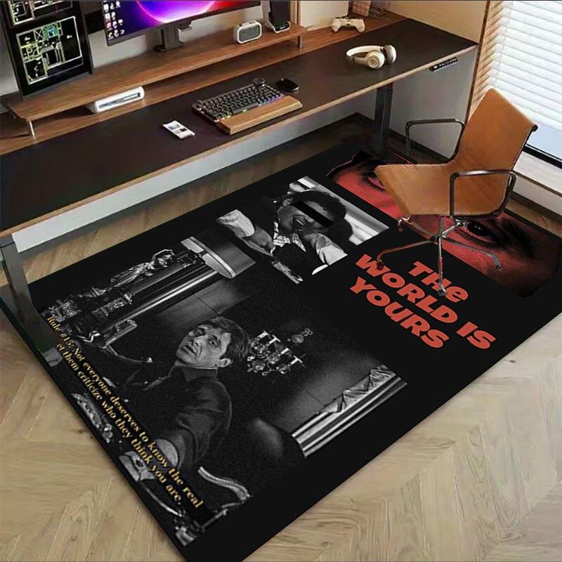 1pc Scarface Office Carpet Chair Mats Soft, Comfortable, All Season,Perfect for Home, Bedroom, or Office Decor, Perfect Gift for